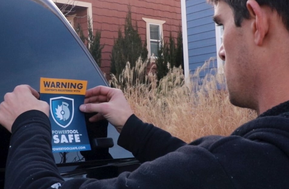 Warning sticker applied to vehicle